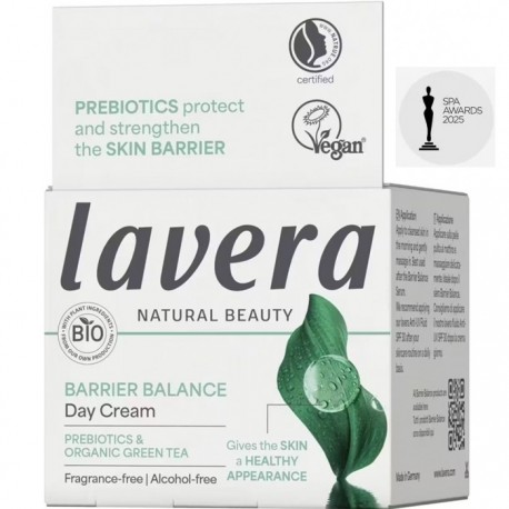 Crema de zi echilibranta Barrier Balance cu prebiotice, fara parfum si alcool 50ml Lavera