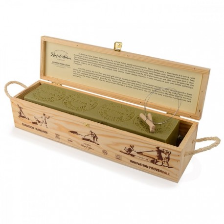 Sapun de Marsilia organic in cutie de lemn cadou 2,5Kg Rampal Latour
