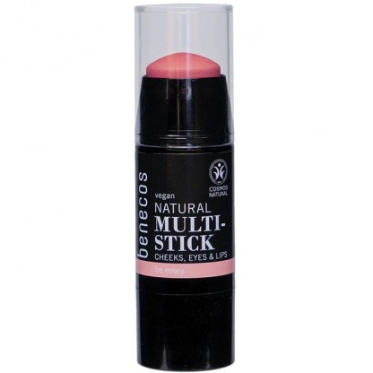 Fard, ruj si blush multi-stick natural 3in1 Be Rosey 4,8g Benecos