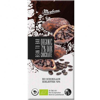 Ciocolata neagra 72% bio vegana 100g Meybona Organic