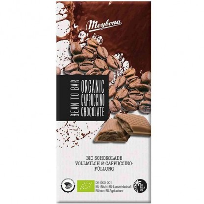 Ciocolata cu lapte si crema de cappuccino bio 100g Meybona Organic