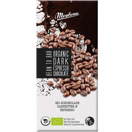 Ciocolata neagra cu espresso nibs bio 100g Meybona Organic