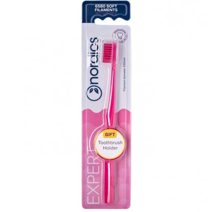 Periuta de dinti Expert 6580 filamente, moale, roz Nordics Oral Care
