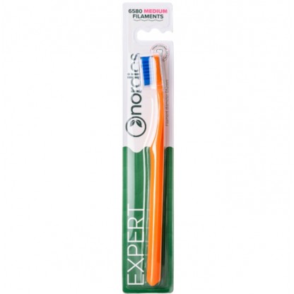 Periuta de dinti Expert Curve 6580 filamente, medie, portocaliu Nordics Oral Care