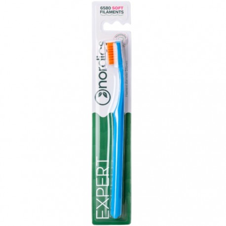 Periuta de dinti Expert Curve 6580 filamente, moale, albastru Nordics Oral Care