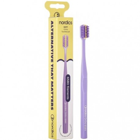 Periuta de dinti Ortho 6580 filamente, moale, mov Nordics Oral Care