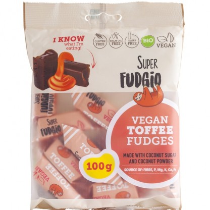 Caramele bio toffee (aroma clasica de caramel) 100g Super Fudgio