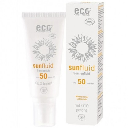 Spray bio protectie solara FPS 50 si Q10, nuantat 100ml Eco Cosmetics