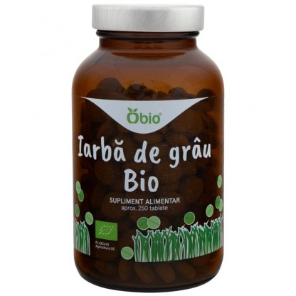 Iarba de grau bio 250 tablete 125g Obio
