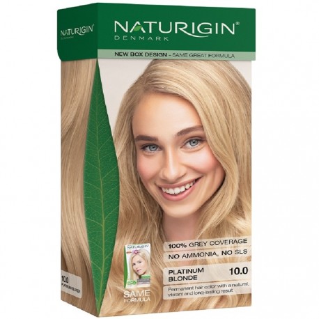 Vopsea de par naturala, permanenta 10.0 Blond Platinat 115ml Naturigin