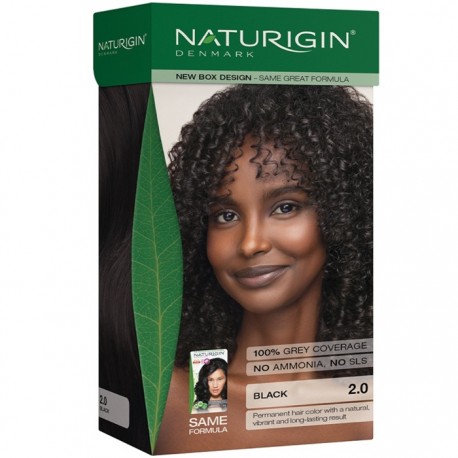 Vopsea de par naturala, permanenta 2.0 Negru 115ml Naturigin
