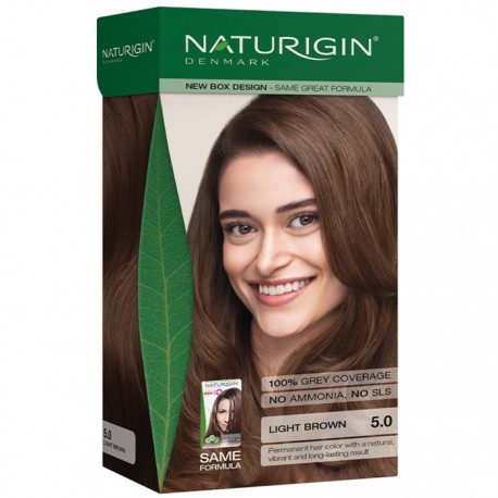 Vopsea de par naturala, permanenta 5 Saten Ciocolatiu deschis 115ml Naturigin