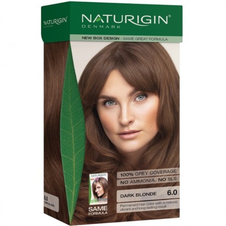 Vopsea de par naturala, permanenta 6.0 Blond Inchis Auriu 115ml Naturigin