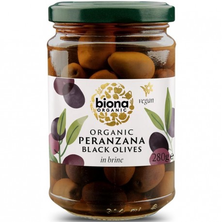 Masline negre peranzana bio, in saramura 280g Biona
