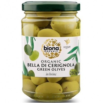Masline verzi bella di cerignola bio, in saramura 280g Biona