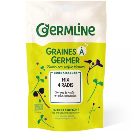 Mix din 4 tipuri de ridichi bio pentru germinat 100g Germline