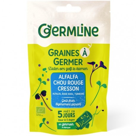 Mix seminte alfalfa, creson si varza rosie bio pentru germinat 200g Germline