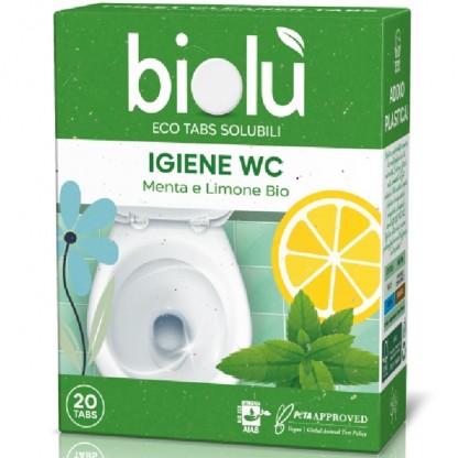 Tablete pt toaleta cu menta si lamaie bio 20 bucati Biolu