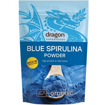 Spirulina albastra pulbere bio 75g Dragon Superfoods