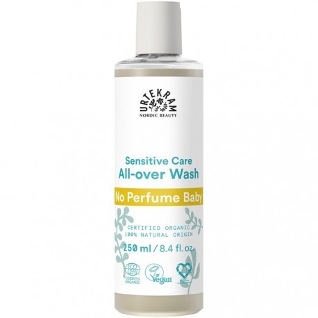 Gel de dus si sampon fara parfum pentru copii 250ml Urtekram