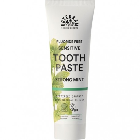 Pasta de dinti sensitiv cu menta, fara fluor 75ml Urtekram