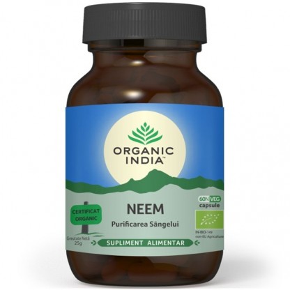Neem, antibiotic si antifungic natural 60cps Organic India
