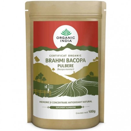 Brahmi bio, tonic cerebral, memorie si concentrare 100g Organic India