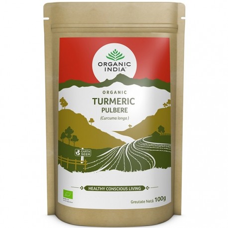Turmeric pulbere bio, fara gluten 100g Organic India