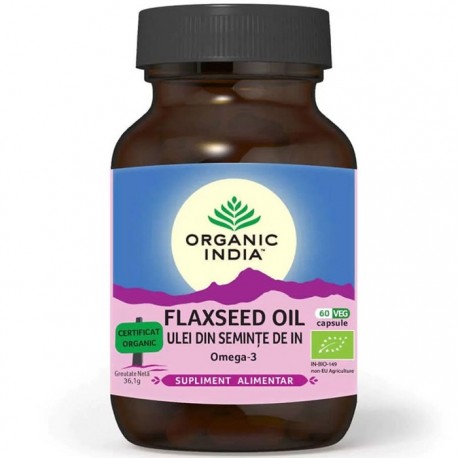 Flaxeed Oil - Ulei din seminte de in 60 capsule Organic India