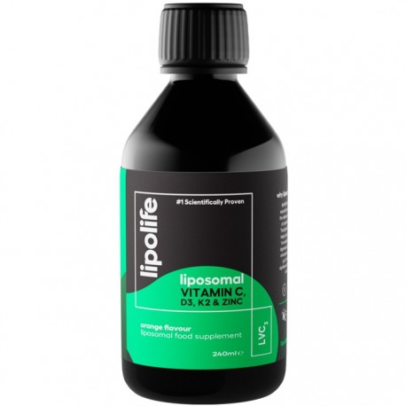 Vitamina C, D3, K2 plus zinc, lipozomale LVC3 240ml Lipolife
