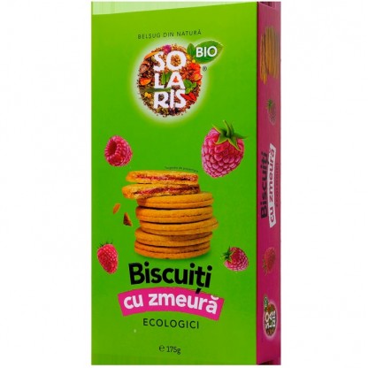 Biscuiti cu crema de zmeura eco 175g Solaris Bio