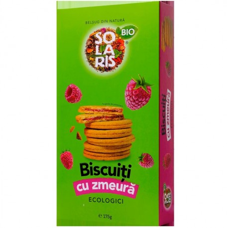 Biscuiti cu crema de zmeura eco 175g Solaris Bio