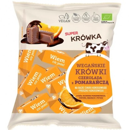 Caramele bio cu aroma de ciocolata si portocale 150g Super Fudgio