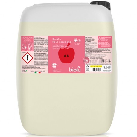 Detergent ecologic lichid pentru rufe albe si colorate cu mere rosii 20L Biolu
