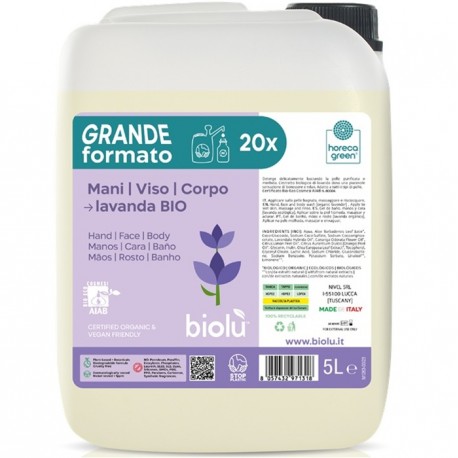 Sapun lichid cu lamaie si lavanda bio organic 5L Biolu