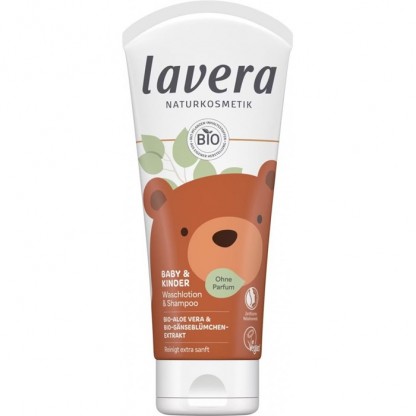 Sampon si gel de dus pentru bebe si copii, fara parfum 200ml Lavera