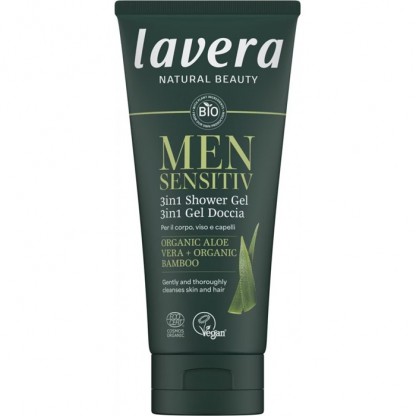 Gel de dus sensitiv 3 in 1 pt barbati cu aloe vera si bambus bio 200ml Lavera