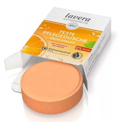 Gel de dus solid cu portocala si menta bio 50g Lavera
