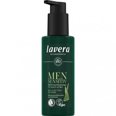 Gel sensitiv pt barbati, spalarea fetei si a barbii, cu aloe vera bio 150ml Lavera