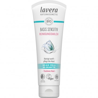 Lapte demachiant sensitiv cu aloe vera si unt de shea bio 125ml Lavera