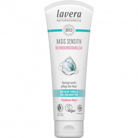 Lapte demachiant sensitiv cu aloe vera si unt de shea bio 125ml Lavera