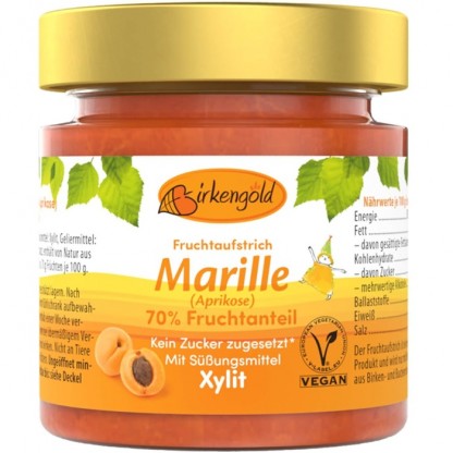 Gem de caise fara zahar, indulcit cu xylitol 200g Birkengold