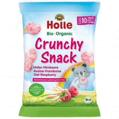 Gustare crocanta cu ovaz si zmeura bio, pentru copii +10 luni 30g Holle