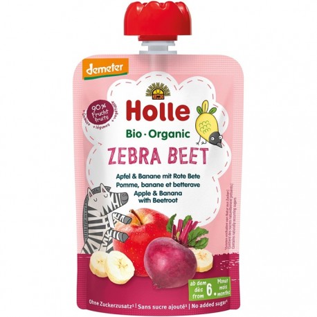 Piure de mere, banane si sfecla rosie bio pentru copii +6luni Holle 100g