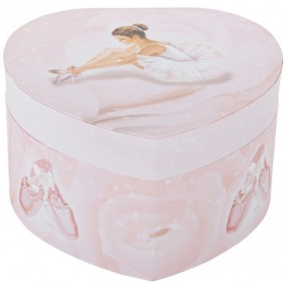 Cutie muzicala fosforescenta inima roz Trousselier