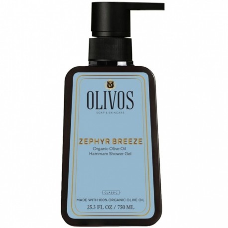 Gel de dus Zephyr Breeze cu ulei de masline si parfum de Hammam 750ml Olivos