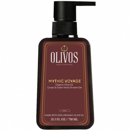 Gel de dus Mythic Voyage cu ulei de masline si plante verzi 750ml Olivos
