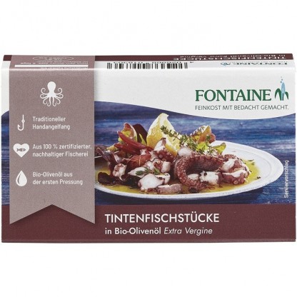 Bucati de caracatita in ulei de masline extravirgin bio 110g Fontaine