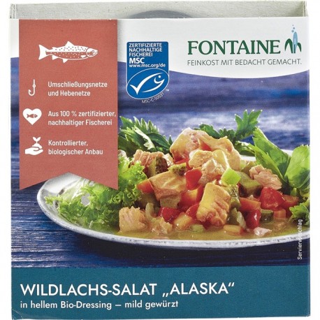Salata de somon salbatic Alaska in dressing bio usor condimentat 200g Fontaine