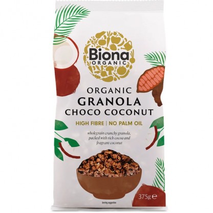 Granola cu ciocolata si cocos bio 375g Biona